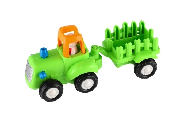 Plastic Farm and Construction Vehicles Set with Pull-Back Action