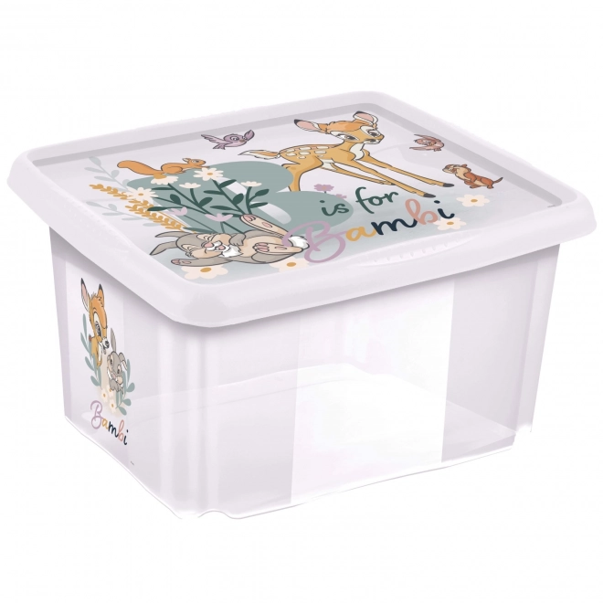 Storage box with lid Bambi 24L transparent