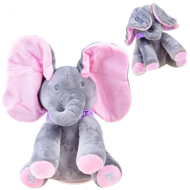 Interactive Plush Elephant Toy – pink