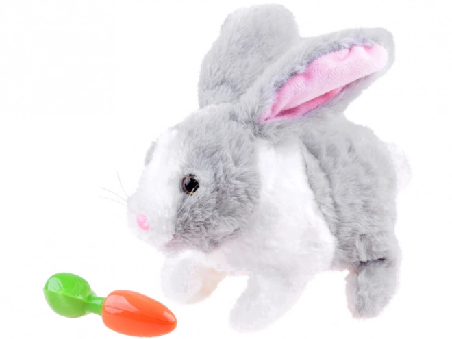 Interactive Bunny Toy with Carrot – gray