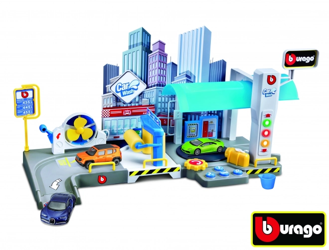 Bburago street fire car wash playset