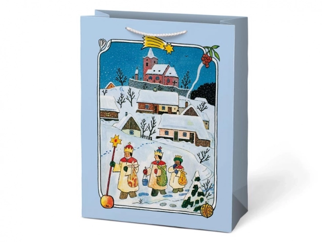 Christmas Gift Bag with Josef Lada Decorations