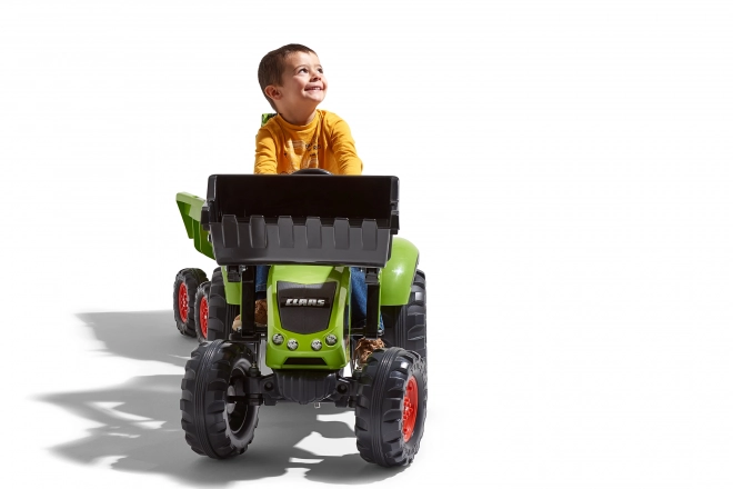 Pedal Tractor Claas Axos - with front and rear loader + trailer