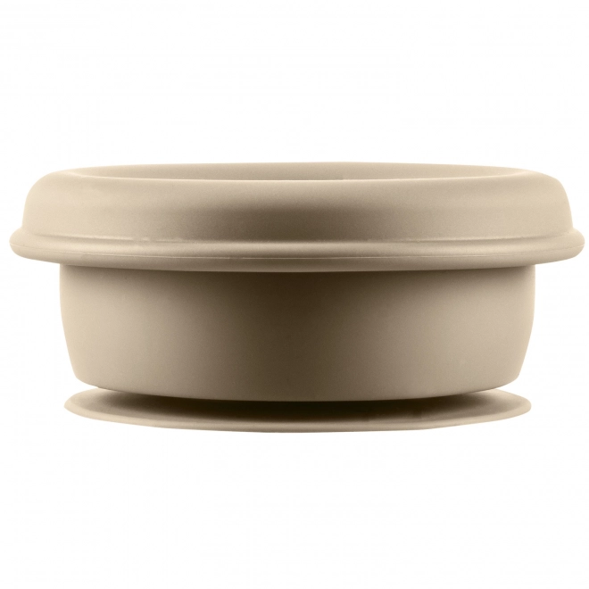 Silicone Snack Bowl with Suction Cup Sand Beige