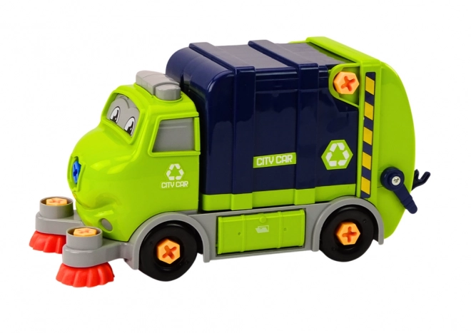 Cartoon DIY Blue Garbage Truck