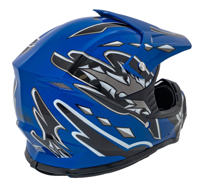 Modrý motocyklový helma Enduro