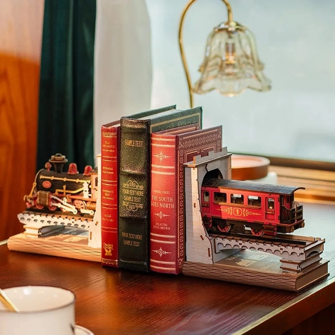 Wooden Steampunk Train Bookend 3D Puzzle