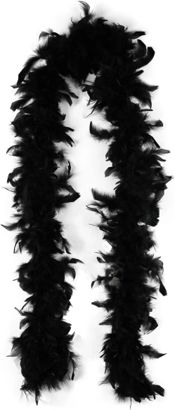 Black boa with feathers 2 meters