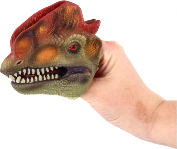 Rubberen dinosaurus-handpop - 1 stuk