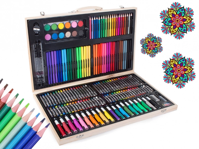 Artistic Painting Kit in Wooden Case - 180 Pieces