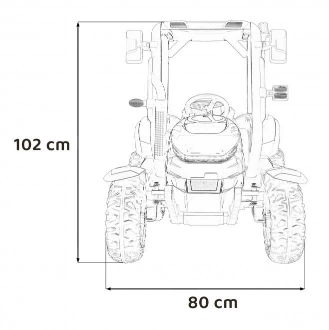 Traktor s přívěsem červený