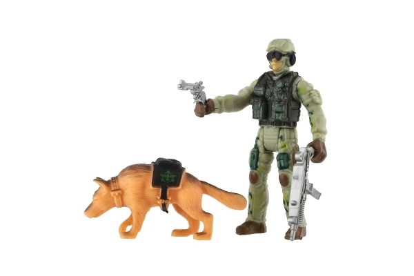 Military Play Set with Drone, Soldier, and Dog