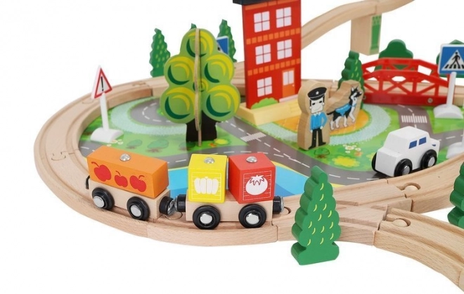 Wooden Battery Operated Train Set