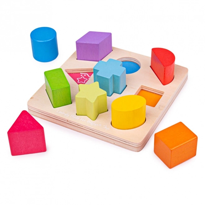 Bigjigs Baby Wooden Blocks - Shapes and Colors