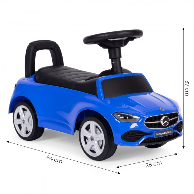 Mercedes C-Class Ride-On Car with Interactive Steering Wheel in Blue