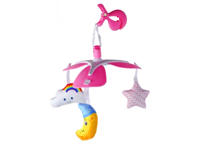 Children's Bed Mobile Clip Sky Pink