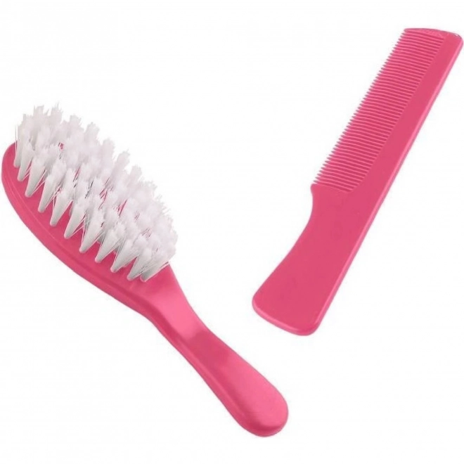 Hair Brush and Comb Set Candy Pink