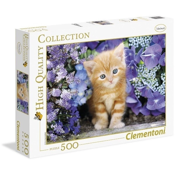 Ginger Kitten in Flowers 500 Piece Puzzle