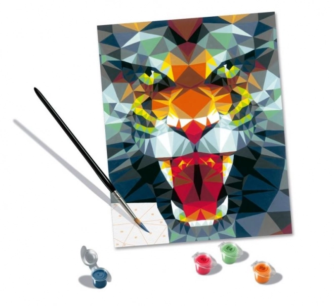 Polygon Tiger Paint-by-Numbers Kit