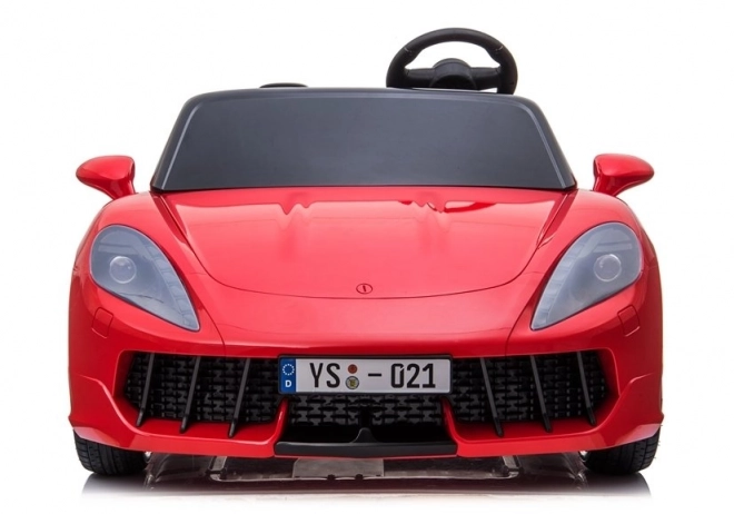 Red Lacquered Battery-Powered Car for Kids