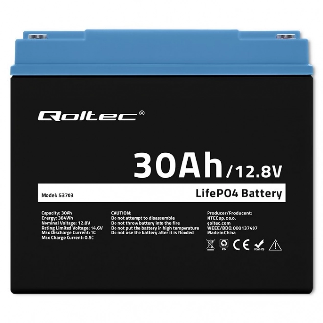 Akumulátor LiFePO4 12.8V 30Ah 384Wh