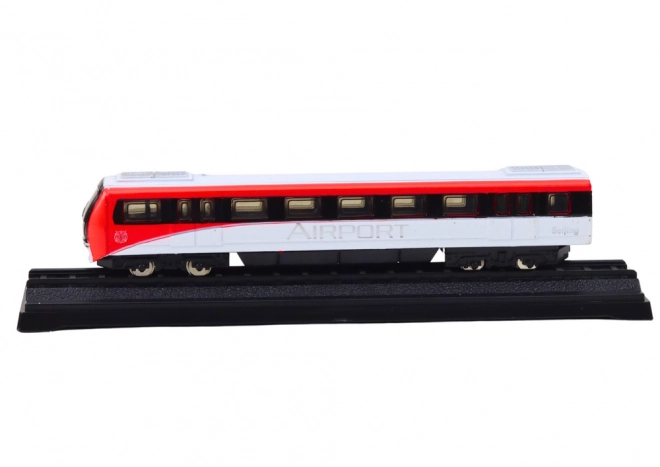 Sběratelský model červenobílého vlaku v měřítku 1:48 kovový