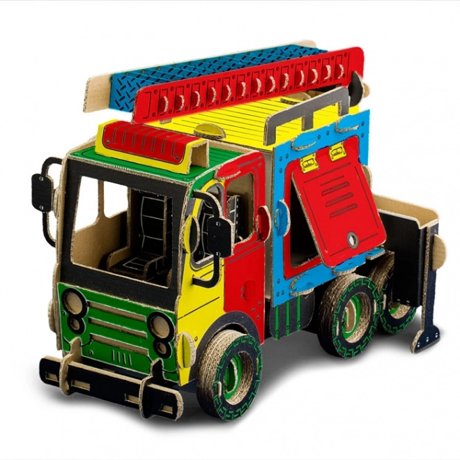 Cardboard 3D Puzzle Fire Truck