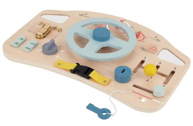 Kids Wooden Activity Steering Wheel Board