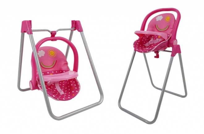 Doll High Chair 3-in-1