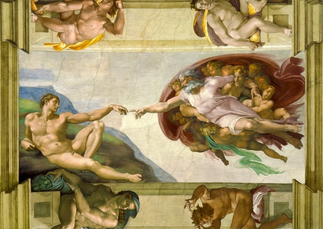 Puzzle Michelangelo Buonarroti: Ádám teremtése 1000 darabos