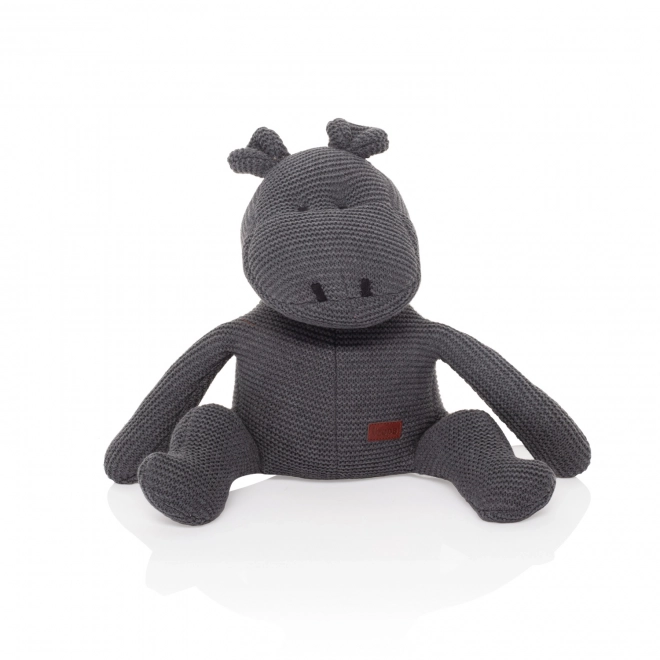 Knitted Toy Hippo Dark Grey