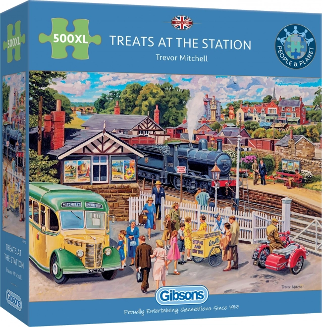 Gibsons Train Station Treats XL Puzzle 500 Pieces