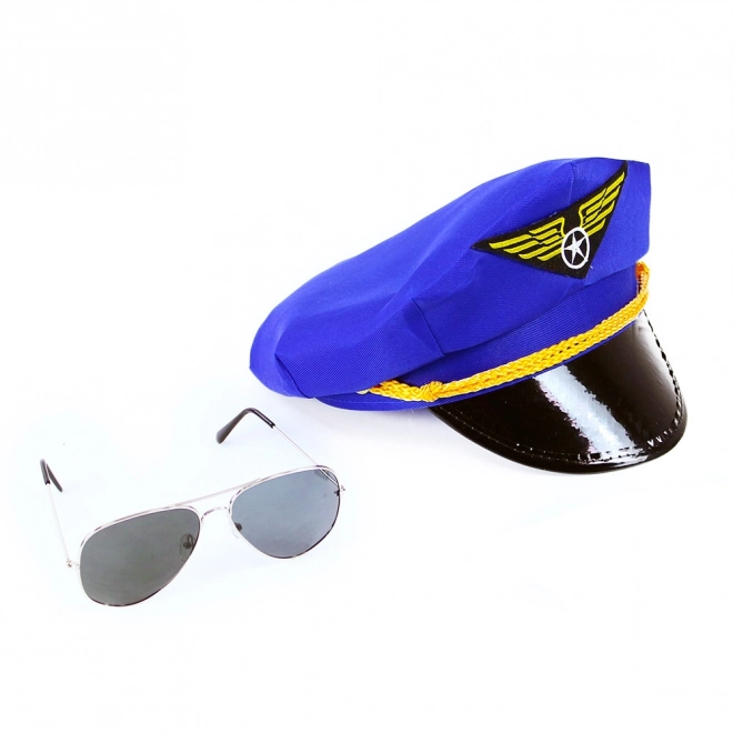 Pilot Hat with Sunglasses for Adults