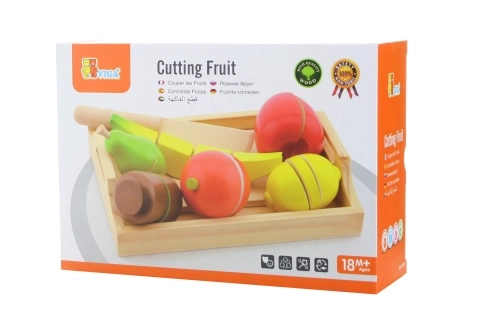 Wooden Fruit Cutting Set with Tray