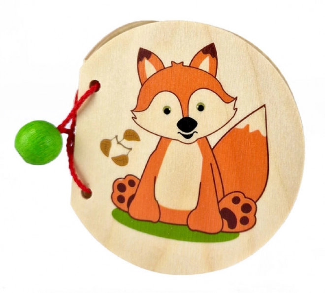 Holz-Bilderbuch mit Fuchs und Waldtieren