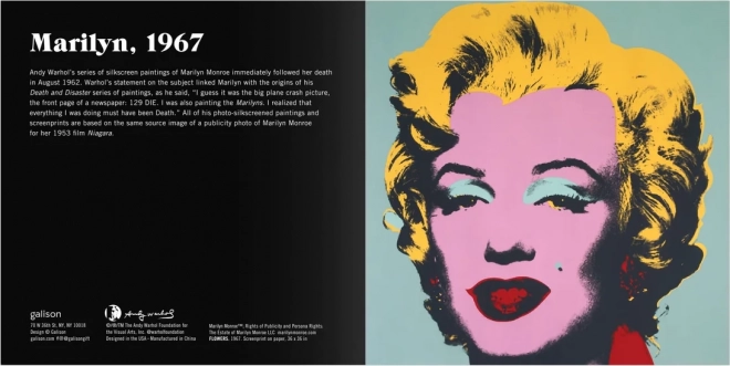 Galison sliding wooden puzzle Andy Warhol: Marilyn