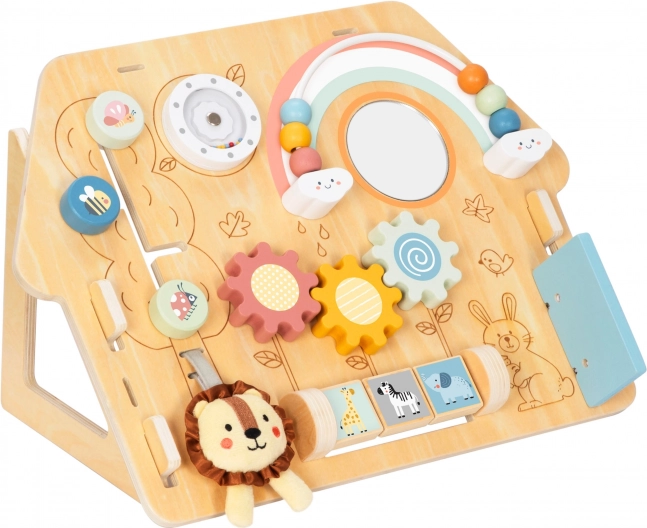 Tooky Toy Velká Dřevěná Manipulační Tabule Domek - Centrum Aktivit