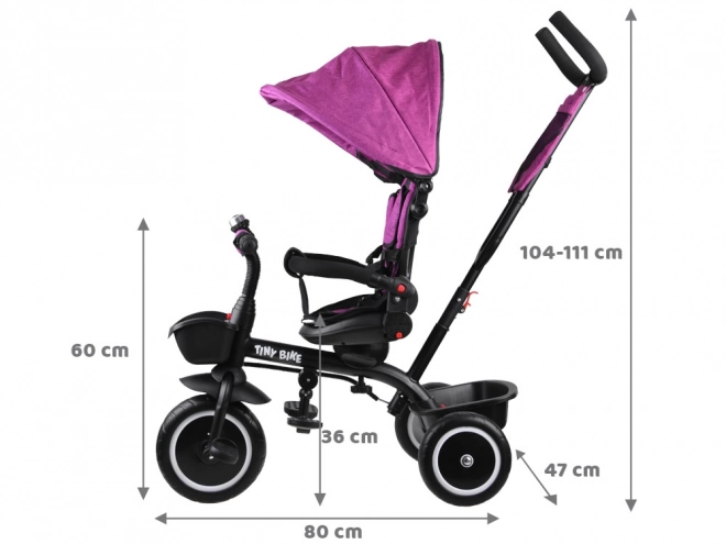 Tiny Bike 3-in-1 Kids Tricycle with Canopy – pink