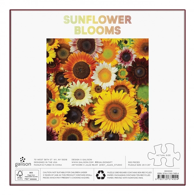 Galison Sunflower Blooms Puzzle 500 Pieces