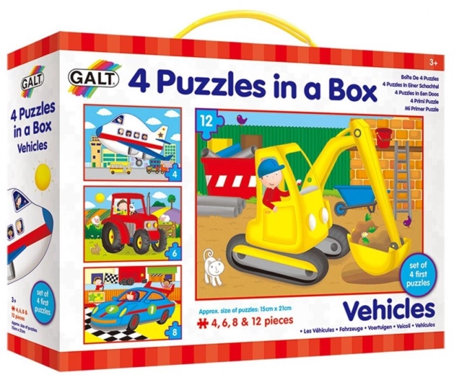 Galt Transportation 4-in-1 Progressive Puzzle Set