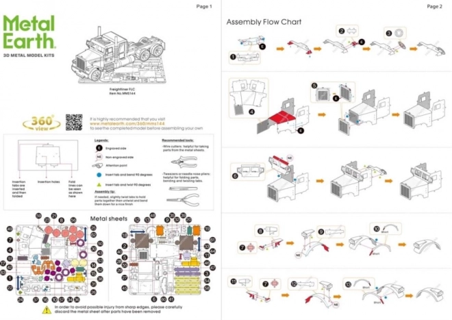 Metal Earth 3D Puzzle Freightliner FLC Long Nose Truck