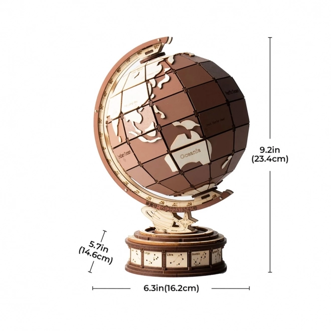 3D Wooden Puzzle - Globe and Wonders of the World