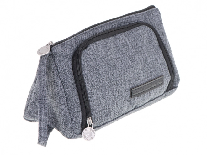 Double Compartment Pen Case in Gray