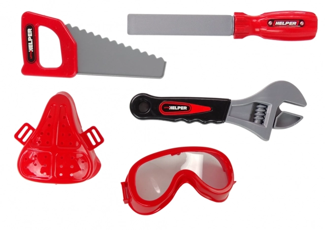 Children's Toy Tool Set with Drill, Goggles, and Saw