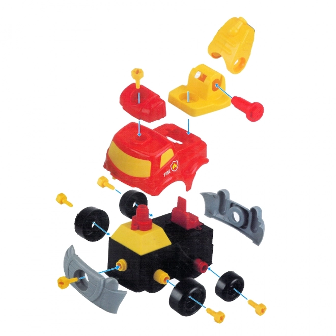 Fire Truck with Screw Assembly for Kids