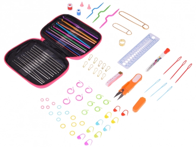 Comprehensive Crochet Kit with Hooks and Accessories