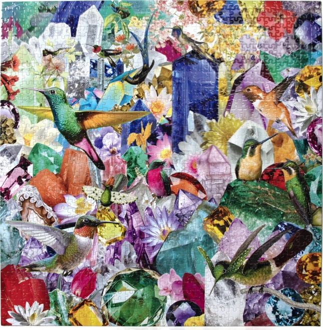 Hummingbirds and Gems Square Puzzle 1000 Pieces by Eeboo