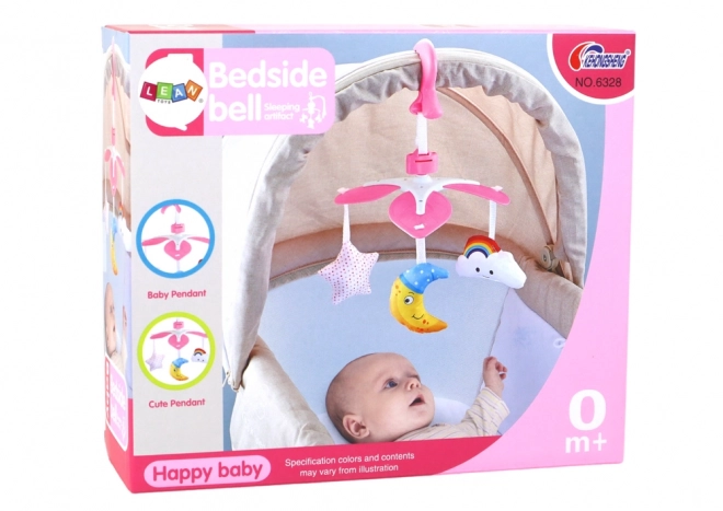 Children's Bed Mobile Clip Sky Pink