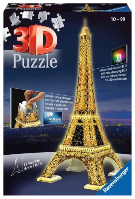 3D Eiffel Tower Puzzle Night Edition