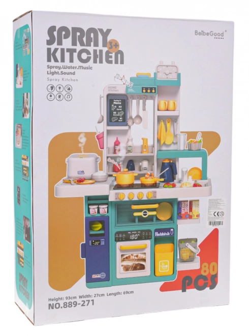 Interactive Child's Kitchen Set with Lights, Sound, and Water Features